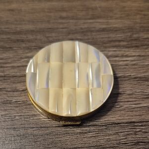 Vintage Schildkraut Round Compact Mother of Pearl Mirror Vanity